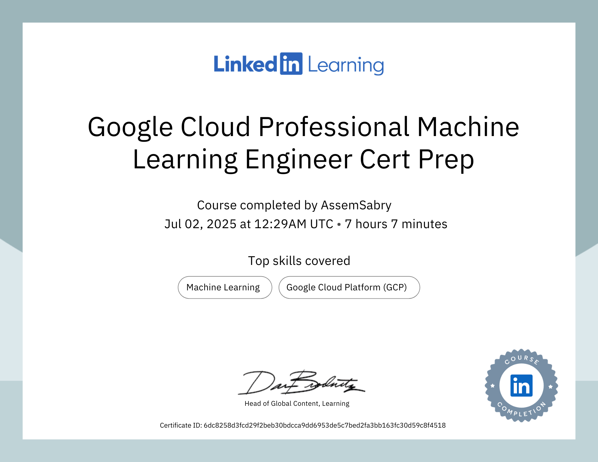 Google Cloud Professional Machine Learning Engineer Cert Prep
