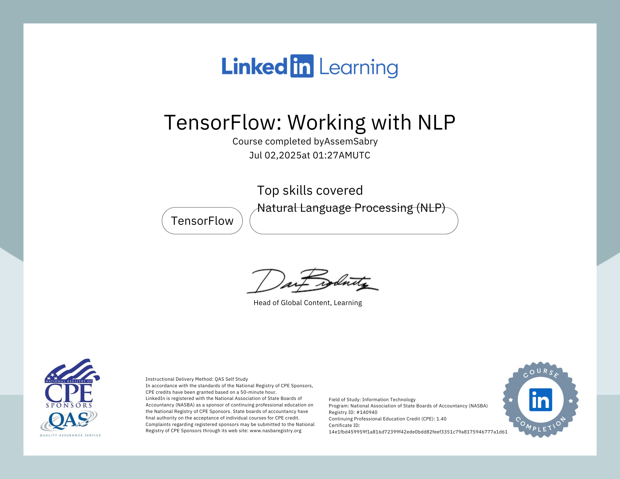 TensorFlow: Working with NLP